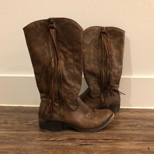 Madden Girl Durant Tassel Cowgirl Boots